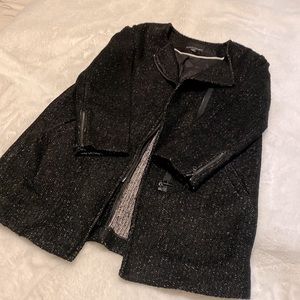 Banana Republic, Car Coat, Black with White speckles, size M